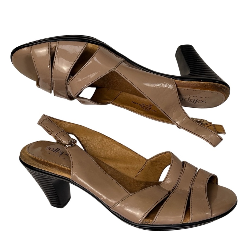 Taupe Patent Leather Heels